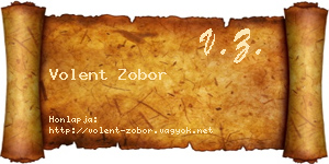 Volent Zobor névjegykártya